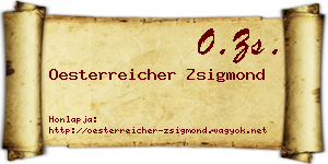 Oesterreicher Zsigmond névjegykártya